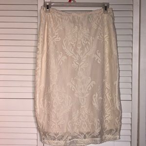 Cream Midi Pencil Skirt